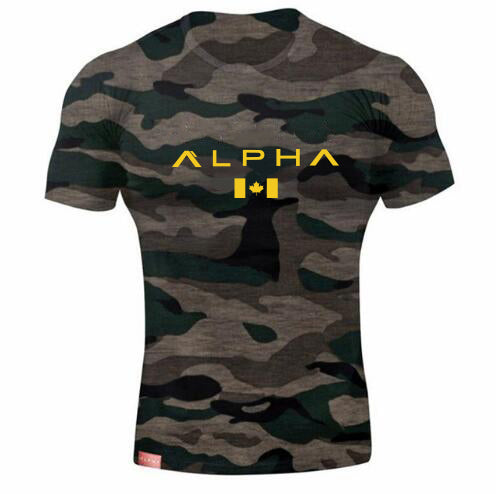ALPHA maple Leaf Fashion Summer Short Sleeve T shirt Men Brand Clothing Cotton Comfortable Male T-shirt Print Fitness Men Tees