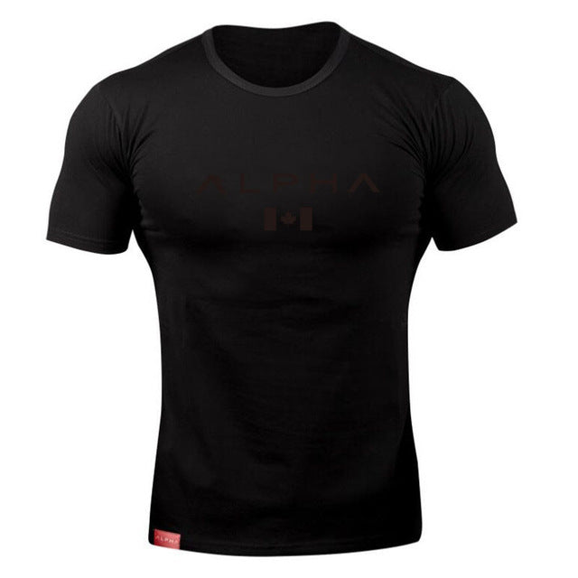 ALPHA maple Leaf Fashion Summer Short Sleeve T shirt Men Brand Clothing Cotton Comfortable Male T-shirt Print Fitness Men Tees