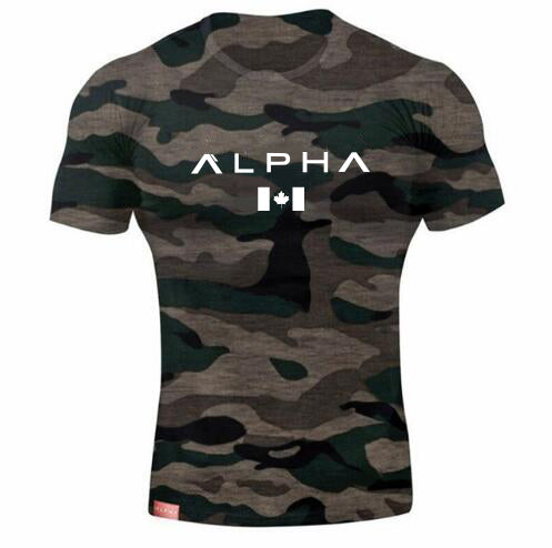 ALPHA maple Leaf Fashion Summer Short Sleeve T shirt Men Brand Clothing Cotton Comfortable Male T-shirt Print Fitness Men Tees