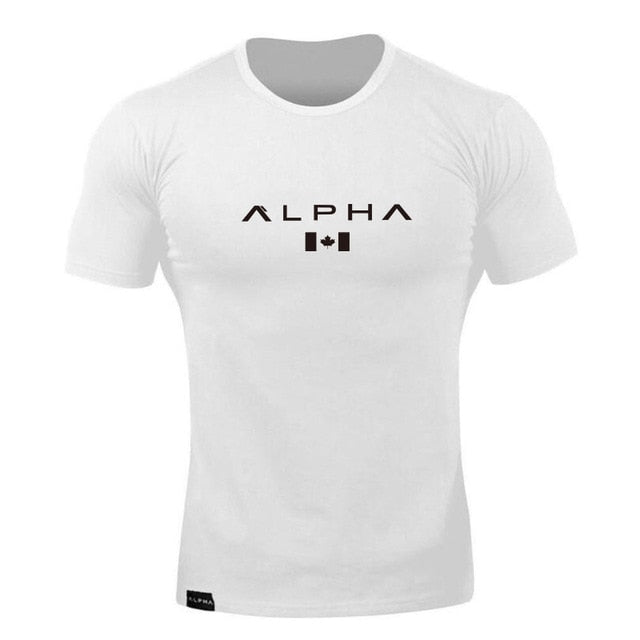ALPHA maple Leaf Fashion Summer Short Sleeve T shirt Men Brand Clothing Cotton Comfortable Male T-shirt Print Fitness Men Tees