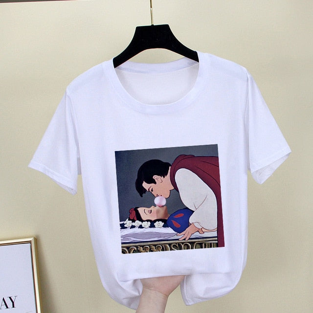 Mona Lisa T shirt Women spoof personality fashion Tshirt summer 2019 Harajuku aesthetics Short Sleeve White Tops Female T-shirt