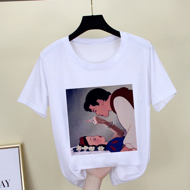 Mona Lisa T shirt Women spoof personality fashion Tshirt summer 2019 Harajuku aesthetics Short Sleeve White Tops Female T-shirt