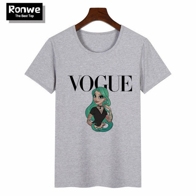 Women 2019 Summer Graphic Tee Shirt Femme Funny Princess Vogue Harajuku T Shirt Korean Tops Kawaii Streetwear Camiseta Mujer