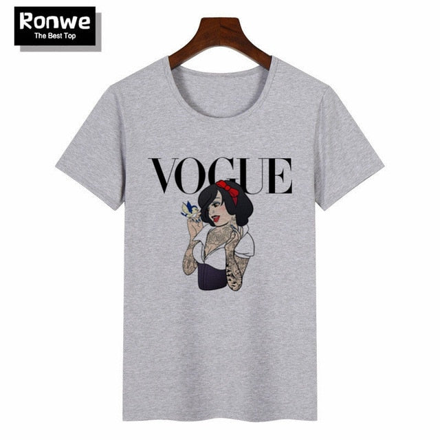 Women 2019 Summer Graphic Tee Shirt Femme Funny Princess Vogue Harajuku T Shirt Korean Tops Kawaii Streetwear Camiseta Mujer