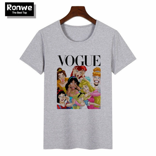 Women 2019 Summer Graphic Tee Shirt Femme Funny Princess Vogue Harajuku T Shirt Korean Tops Kawaii Streetwear Camiseta Mujer