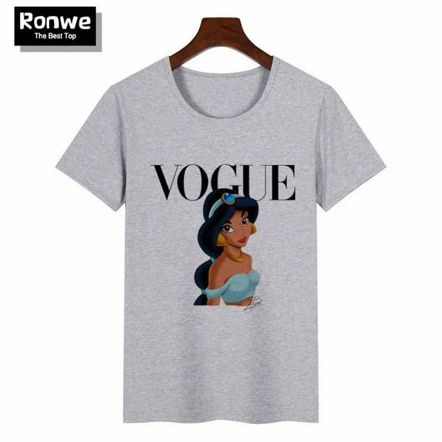 Women 2019 Summer Graphic Tee Shirt Femme Funny Princess Vogue Harajuku T Shirt Korean Tops Kawaii Streetwear Camiseta Mujer