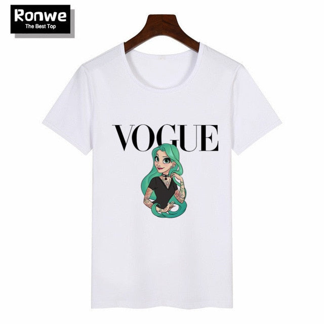 Women 2019 Summer Graphic Tee Shirt Femme Funny Princess Vogue Harajuku T Shirt Korean Tops Kawaii Streetwear Camiseta Mujer