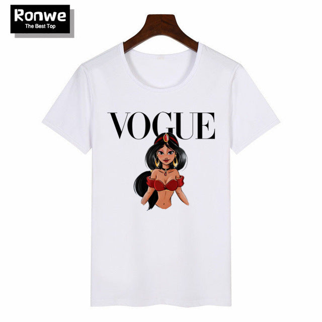 Women 2019 Summer Graphic Tee Shirt Femme Funny Princess Vogue Harajuku T Shirt Korean Tops Kawaii Streetwear Camiseta Mujer
