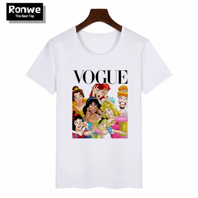Women 2019 Summer Graphic Tee Shirt Femme Funny Princess Vogue Harajuku T Shirt Korean Tops Kawaii Streetwear Camiseta Mujer