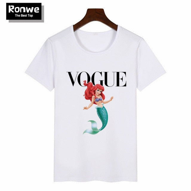 Women 2019 Summer Graphic Tee Shirt Femme Funny Princess Vogue Harajuku T Shirt Korean Tops Kawaii Streetwear Camiseta Mujer