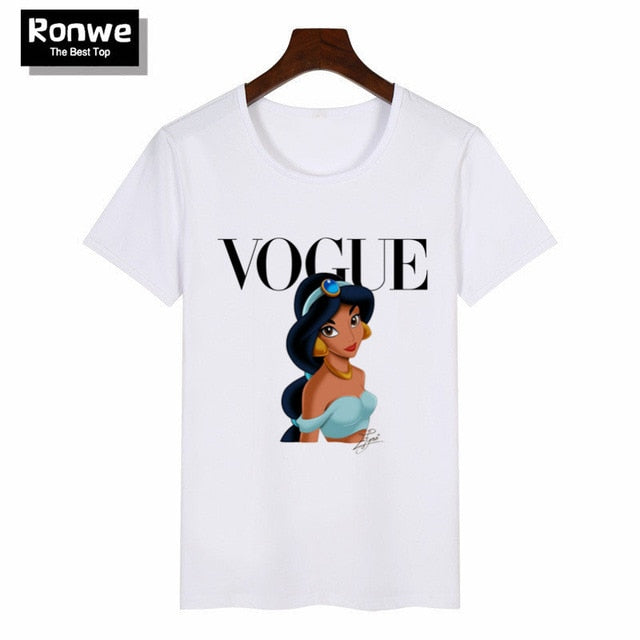 Women 2019 Summer Graphic Tee Shirt Femme Funny Princess Vogue Harajuku T Shirt Korean Tops Kawaii Streetwear Camiseta Mujer