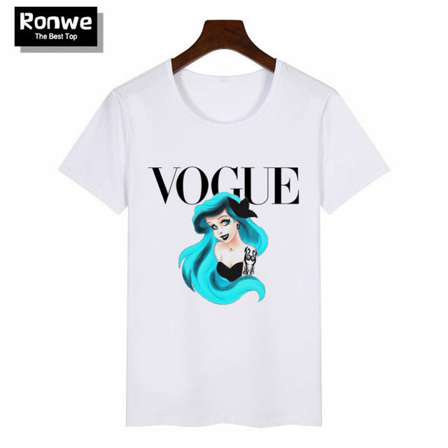 Women 2019 Summer Graphic Tee Shirt Femme Funny Princess Vogue Harajuku T Shirt Korean Tops Kawaii Streetwear Camiseta Mujer