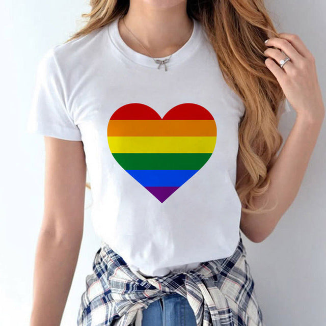 lgbt t shirt Love Wins female bisexual lesbian gay love is love women lesbian rainbow top t-shirt tshirt tee kawaii femme shirts