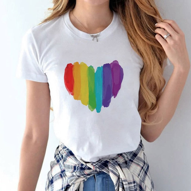 lgbt t shirt Love Wins female bisexual lesbian gay love is love women lesbian rainbow top t-shirt tshirt tee kawaii femme shirts