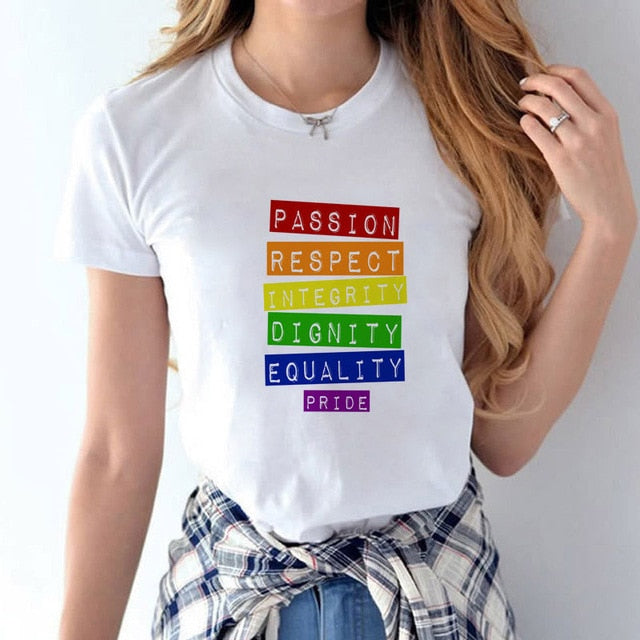 lgbt t shirt Love Wins female bisexual lesbian gay love is love women lesbian rainbow top t-shirt tshirt tee kawaii femme shirts