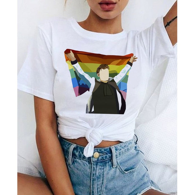 lgbt t shirt Love Wins female bisexual lesbian gay love is love women lesbian rainbow top t-shirt tshirt tee kawaii femme shirts