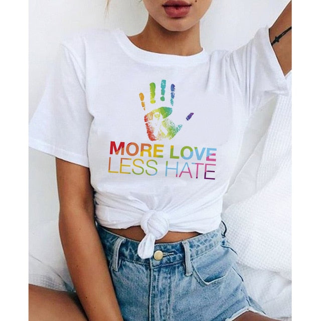 lgbt t shirt Love Wins female bisexual lesbian gay love is love women lesbian rainbow top t-shirt tshirt tee kawaii femme shirts