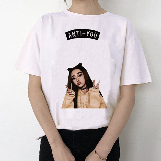 Ariana Grande T Shirt Women 7 Rings Fashion Harajuku Thank U,Next Tshirt 90s Hip Hop Short Sleeve Ullzang T-shirt Top Tee Female