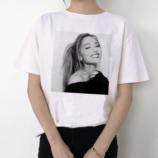 Ariana Grande T Shirt Women 7 Rings Fashion Harajuku Thank U,Next Tshirt 90s Hip Hop Short Sleeve Ullzang T-shirt Top Tee Female