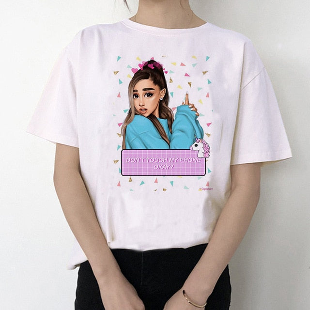 Ariana Grande T Shirt Women 7 Rings Fashion Harajuku Thank U,Next Tshirt 90s Hip Hop Short Sleeve Ullzang T-shirt Top Tee Female
