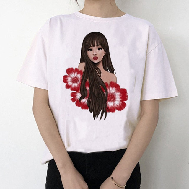 Ariana Grande T Shirt Women 7 Rings Fashion Harajuku Thank U,Next Tshirt 90s Hip Hop Short Sleeve Ullzang T-shirt Top Tee Female