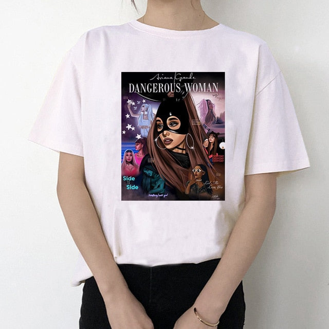 Ariana Grande T Shirt Women 7 Rings Fashion Harajuku Thank U,Next Tshirt 90s Hip Hop Short Sleeve Ullzang T-shirt Top Tee Female