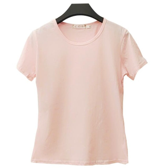 Vana Javeasen Simple Tops T-shirt For Women Korea Casual T-shirt Black White Tees For Women Clothes T Shirt Loose Tops Summer