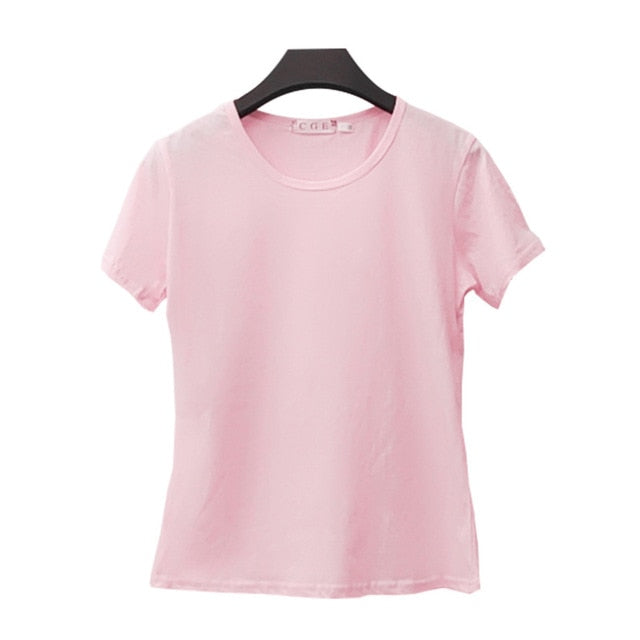 Vana Javeasen Simple Tops T-shirt For Women Korea Casual T-shirt Black White Tees For Women Clothes T Shirt Loose Tops Summer