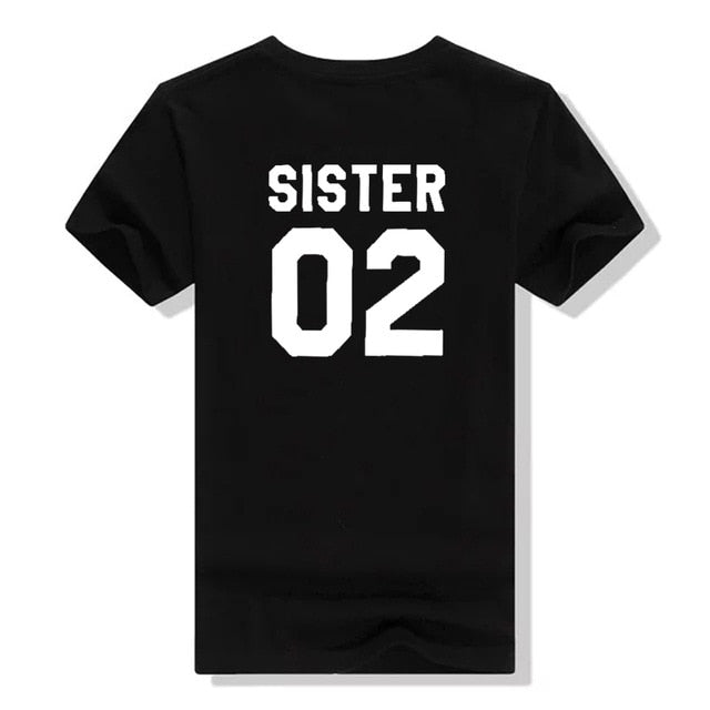 Women Fashion Summer Best Friends T shirt SISTER 01 SISTER 02 SISTER 03 Tee Shirt Short Sleeve sister outfit