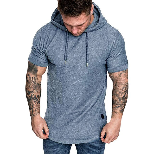 T Shirt Hoodie Slim Fit Casual Short Sleeve T Shirt Men 2019 Sport Summer Spring Large Size Casual Men's T-shirt Tops Tee 19APR2
