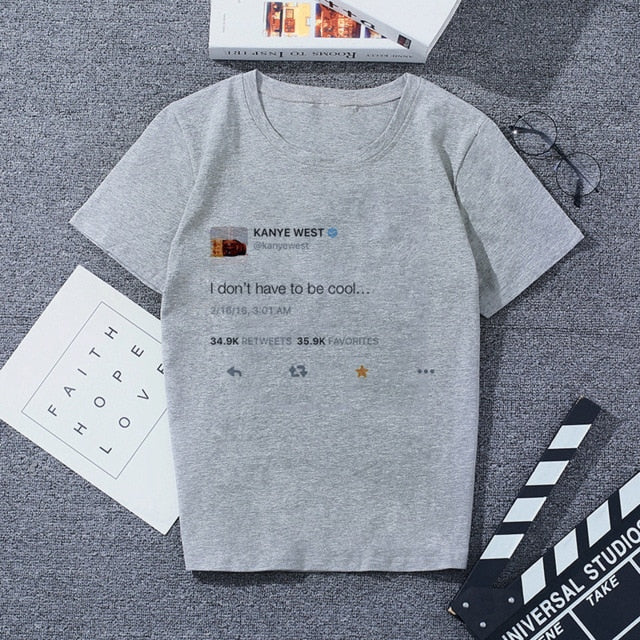 Summer New Wish I Had A Friend Like Me Letter Print Gray Tshirt Large Size Loose Vogue Funny Harajuku Japanese T Shirt Women Top