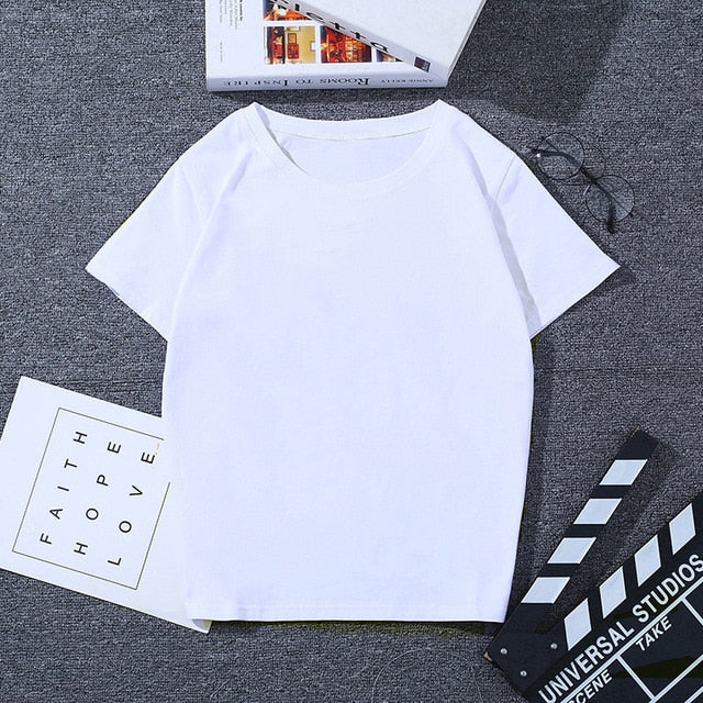 Summer New Wish I Had A Friend Like Me Letter Print Gray Tshirt Large Size Loose Vogue Funny Harajuku Japanese T Shirt Women Top