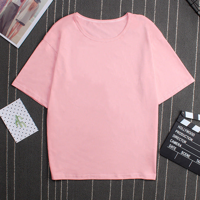 Summer New Wish I Had A Friend Like Me Letter Print Gray Tshirt Large Size Loose Vogue Funny Harajuku Japanese T Shirt Women Top