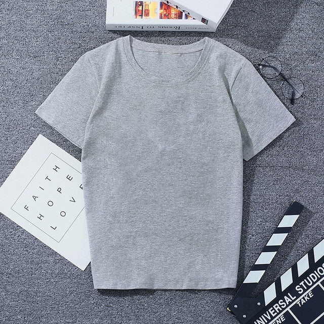 Summer New Wish I Had A Friend Like Me Letter Print Gray Tshirt Large Size Loose Vogue Funny Harajuku Japanese T Shirt Women Top