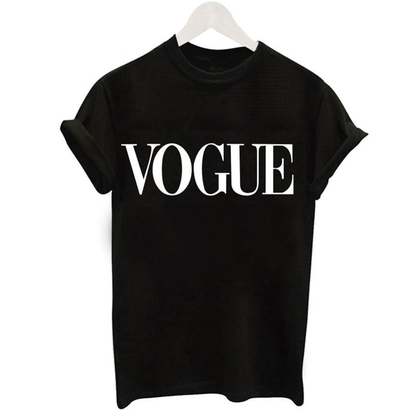 2019 New Women T-Shirts Summer Fashion VOGUE O-Neck T shirt Female Tee Tops Casual Woman T-shirts Plus Size