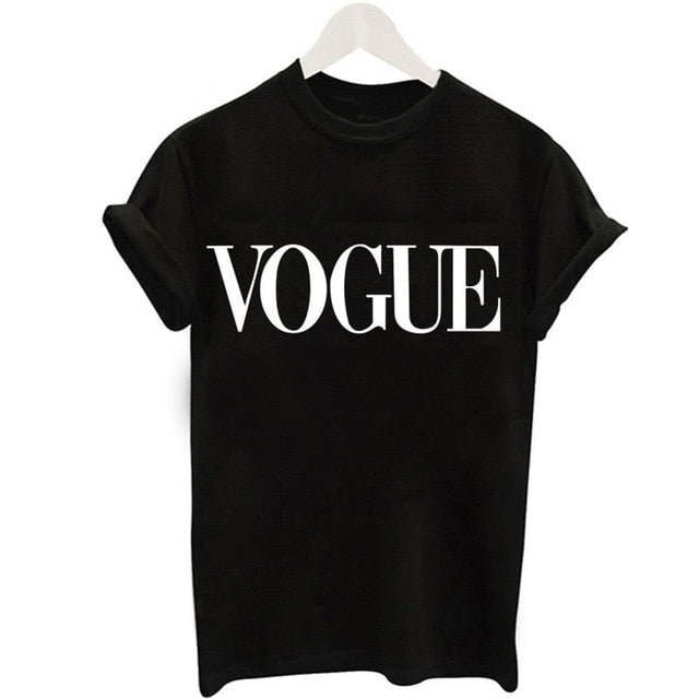 2019 New Women T-Shirts Summer Fashion VOGUE O-Neck T shirt Female Tee Tops Casual Woman T-shirts Plus Size