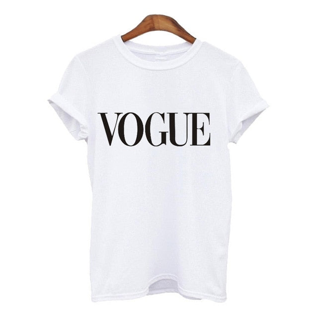 2019 New Women T-Shirts Summer Fashion VOGUE O-Neck T shirt Female Tee Tops Casual Woman T-shirts Plus Size