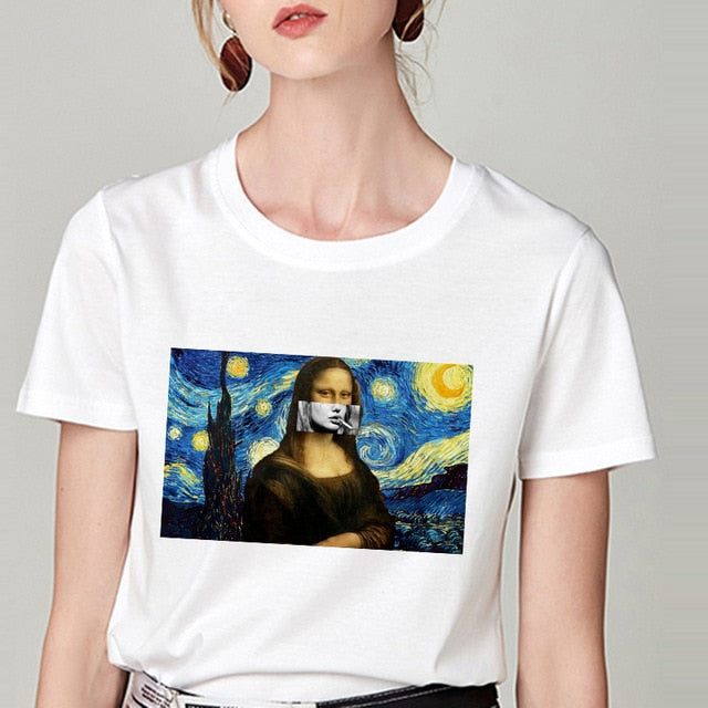 Summer Tshirt Snow White Fun Fashion Printed T-shirt Spoof Personality Harajuku Funny Casual Thin Section T Shirt Women Clothing