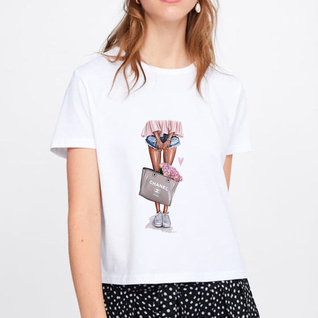 Women's clothing 100% cotton Streetwear Kawaii aesthetic t shirt graphic shirts women 90s Korean gothic Tops Plus size S85