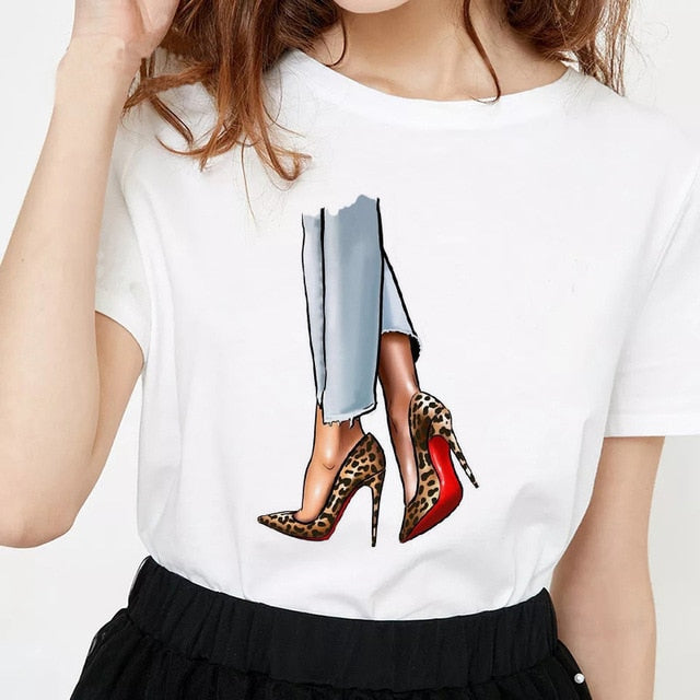 Women's clothing 100% cotton Streetwear Kawaii aesthetic t shirt graphic shirts women 90s Korean gothic Tops Plus size S85