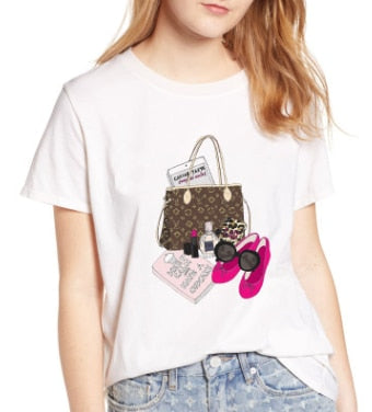 Women's clothing 100% cotton Streetwear Kawaii aesthetic t shirt graphic shirts women 90s Korean gothic Tops Plus size S85