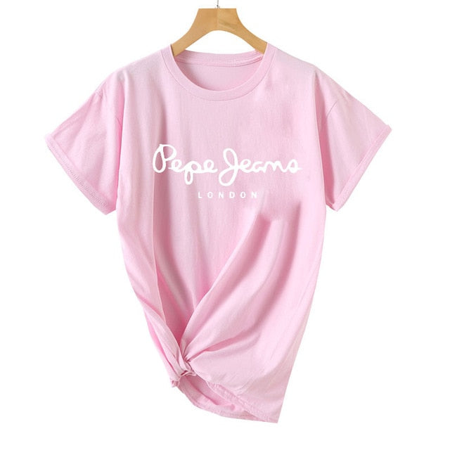 2019 Tees Women T Shirt Print Letter T-shirt Casual White Black Pink Short Sleeve Cotton Tops Summer Brand clothing