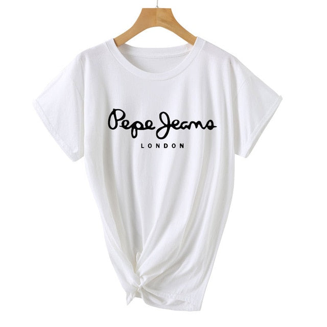 2019 Tees Women T Shirt Print Letter T-shirt Casual White Black Pink Short Sleeve Cotton Tops Summer Brand clothing