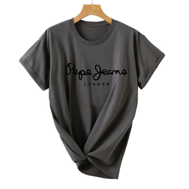 2019 Tees Women T Shirt Print Letter T-shirt Casual White Black Pink Short Sleeve Cotton Tops Summer Brand clothing