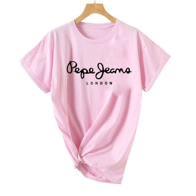2019 Tees Women T Shirt Print Letter T-shirt Casual White Black Pink Short Sleeve Cotton Tops Summer Brand clothing