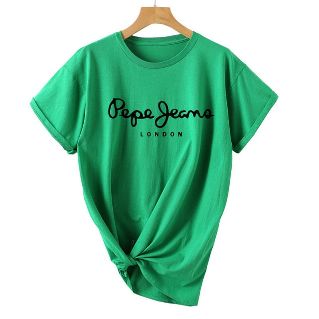 2019 Tees Women T Shirt Print Letter T-shirt Casual White Black Pink Short Sleeve Cotton Tops Summer Brand clothing