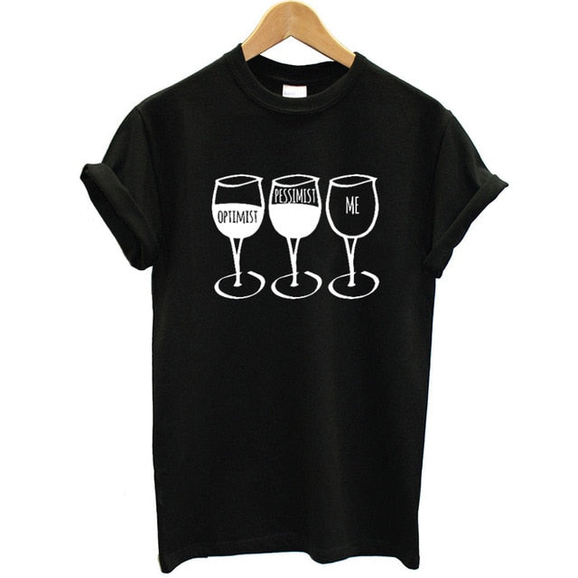 New Fashion Women T Shirt Goblet Printed Short Sleeve O-neck Funny T-shirt Wine Casual Women Tee Shirt Streetwear Clothes Brand