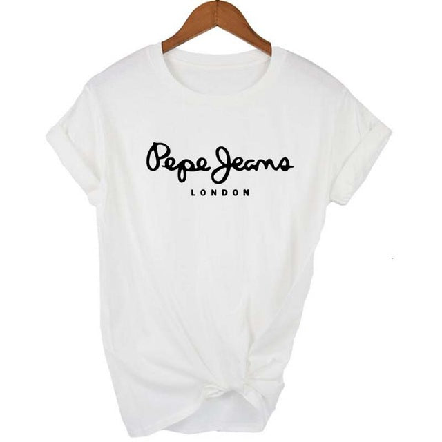 Women's Printing T shirt Casual Round neck European and American tide black white short t shirt woman tee shirts