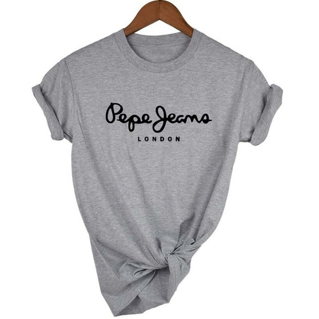 Women's Printing T shirt Casual Round neck European and American tide black white short t shirt woman tee shirts