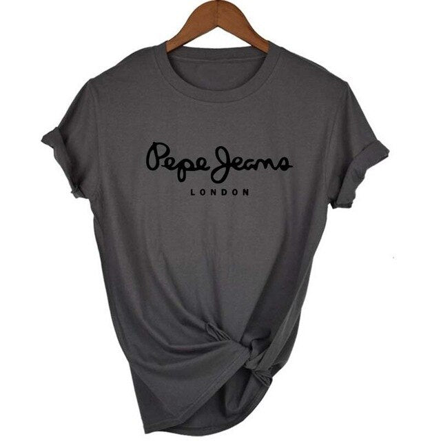 Women's Printing T shirt Casual Round neck European and American tide black white short t shirt woman tee shirts